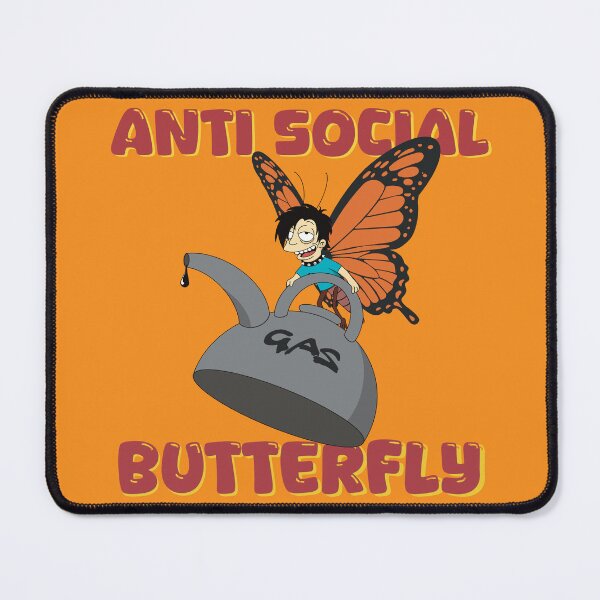 Item preview, Antisocial butterfly designed and sold by Mishpotato.