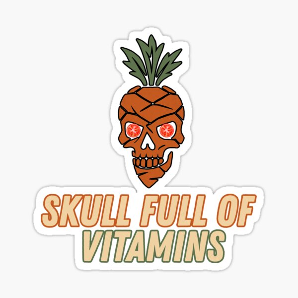 Item preview, Skull Full of Vitamins (Tomato Eyes) – Vegan Punk Skull Design designed and sold by RideFightRhythm.