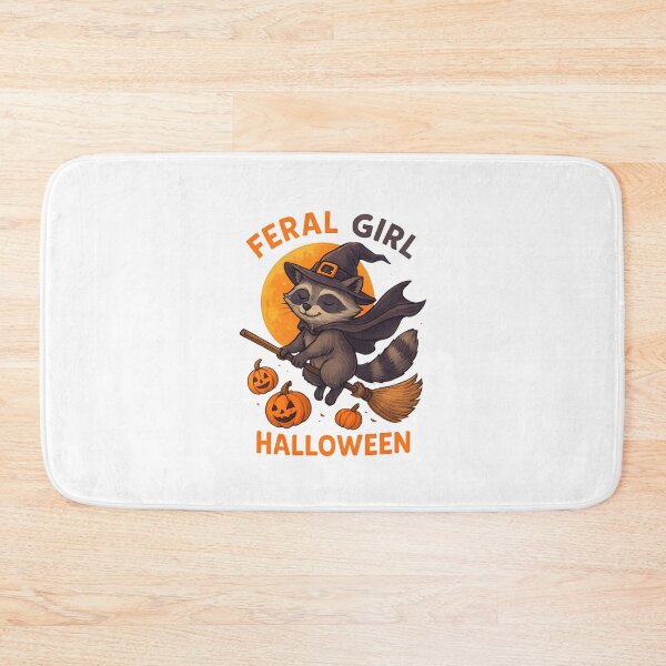 Item preview, Feral Girl Halloween Spooky Witch Funny Raccoon Pumpkin designed and sold by facegm.