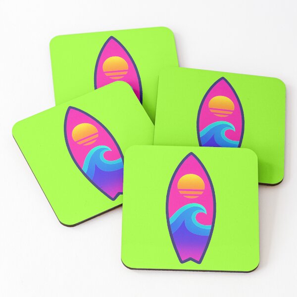 Item preview, Vaporwave Sunset Surfboard - Retro Summer Vibes designed and sold by Bearabilia.