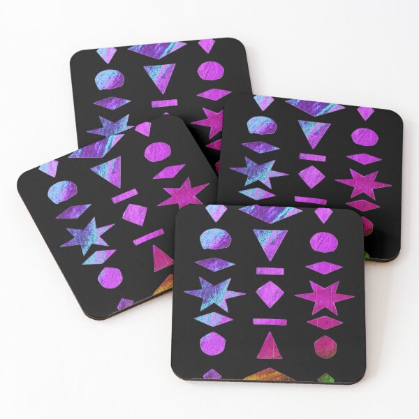 Item preview, Pop Art collage with colorful geometric shapes on black designed and sold by Vision Illustrated.