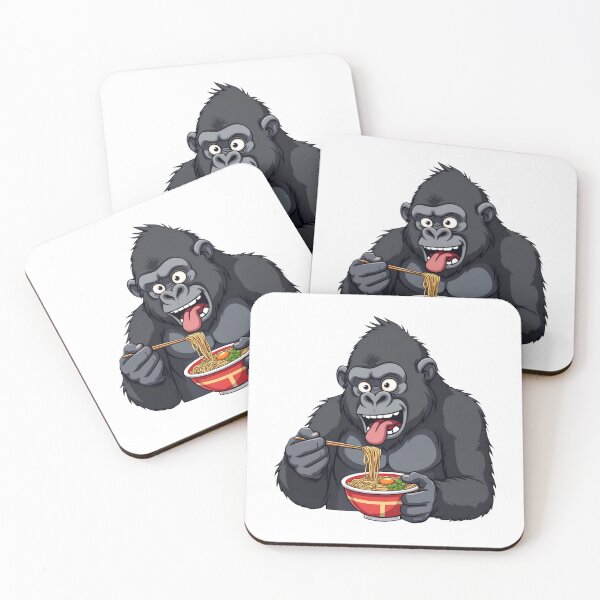 Item preview, Monkey eating ramen noodles - Gorilla designed and sold by Danh Style.