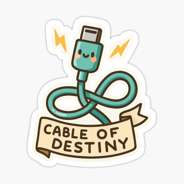Item preview, Cable of Destiny - Sticker  designed and sold by Taika Tori Art .