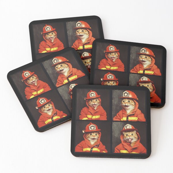 Item preview, Funny Cat Fireman - Cat In Firefighter Uniform designed and sold by RockFireMerch.