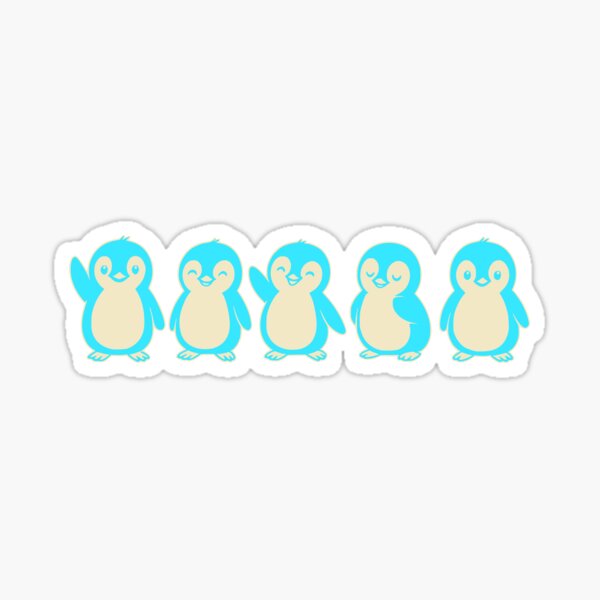 Item preview, Penguin Parade – Cute baby penguins in a row designed and sold by nkhookysun.