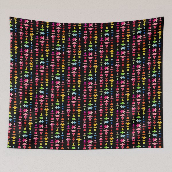 Item preview, Pop Art collage with colorful shapes on black designed and sold by Vision Illustrated.
