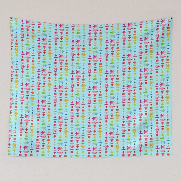 Item preview, Pop Art collage with colorful shapes on light blue designed and sold by Vision Illustrated.