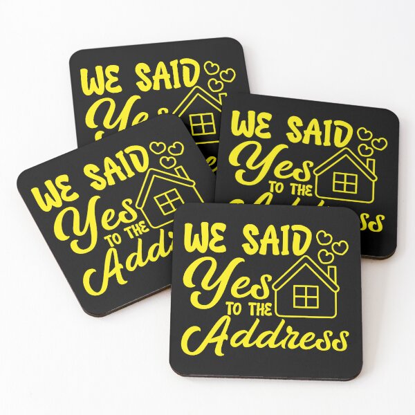 Item preview, We said yes to the address cute yellow design with hearts designed and sold by EmeraldeaArt.