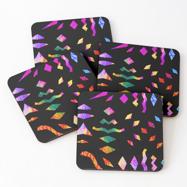 Item preview, Playful play of colors from geometric shapes on black designed and sold by Vision Illustrated.