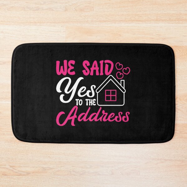 Item preview, We said yes to the address cute pink-white design with hearts designed and sold by EmeraldeaArt.