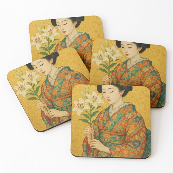 Item preview, Elegant geisha with lilies designed and sold by Sigtrix.