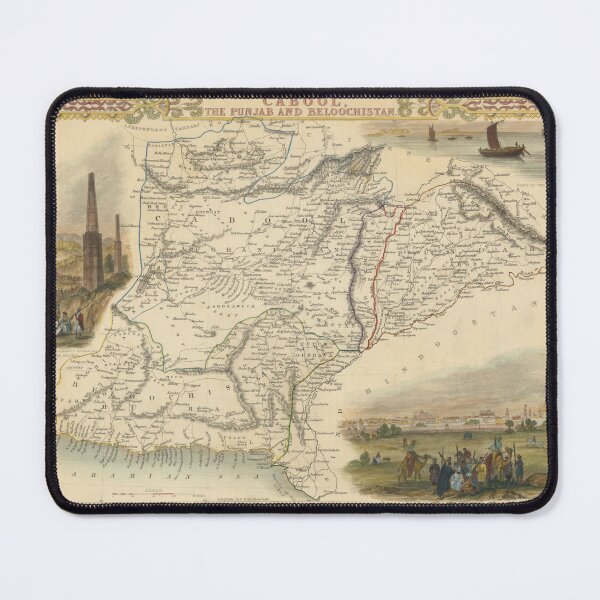 Item preview, Cabool, the Punjab, and Belochistan Map, 1851 John Tallis, Kabul, Afghanistan, Pakistan, Beluchistan designed and sold by LordRivers.
