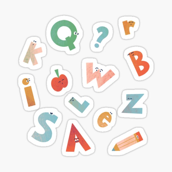 Item preview, Playful Green Pink Red Alphabets designed and sold by Yulia Saraswati.