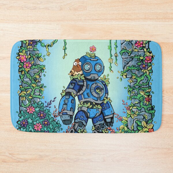 Item preview, Unit A12 Forgotten Garden Guardian Robot — Acrylic Painting  designed and sold by SrGeeOh.