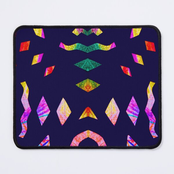 Item preview, Analogue paper cutting art played digitally - colourful & symmetrical on midnight blue designed and sold by Vision Illustrated.