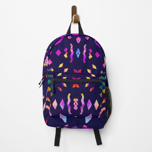 Item preview, Analogue paper cutting art played digitally - colourful & symmetrical on midnight blue designed and sold by Vision Illustrated.