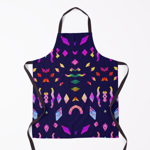 Item preview, Analogue paper cutting art played digitally - colourful & symmetrical on midnight blue designed and sold by Vision Illustrated.