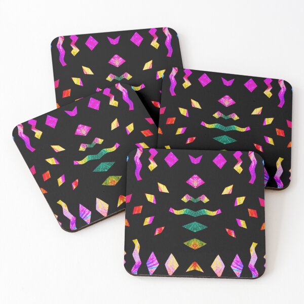 Item preview, Analogue paper cutting art played digitally - colorful & symmetrical on black designed and sold by Vision Illustrated.