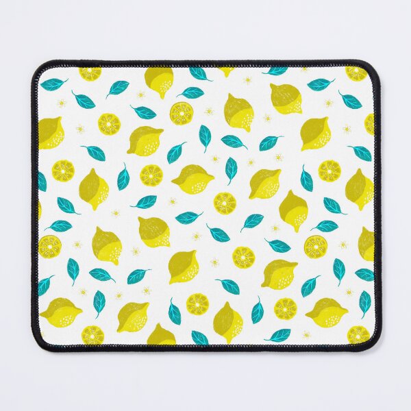 Item preview, Playful lemon blossom design on white designed and sold by colorofmagic.