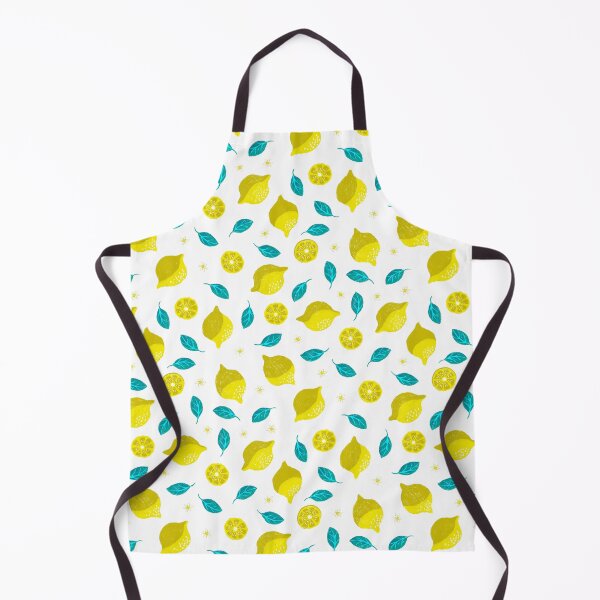 Item preview, Playful lemon blossom design on white designed and sold by colorofmagic.