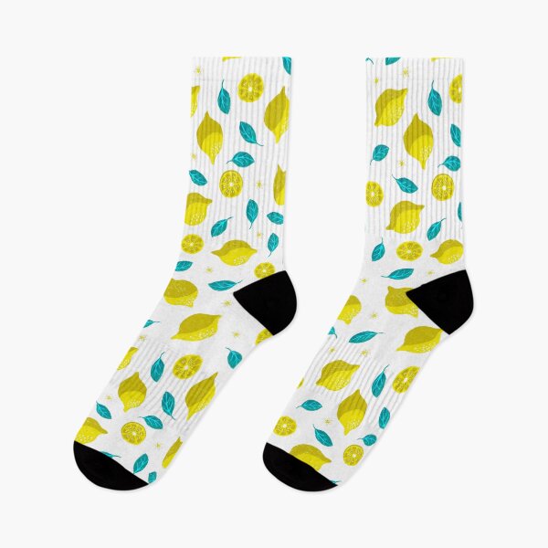 Item preview, Playful lemon blossom design on white designed and sold by colorofmagic.