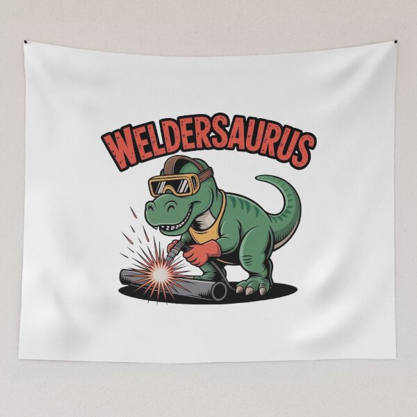 Item preview, Weldersaurus – Vintage Cartoon Dinosaur Welding Design for Welders designed and sold by ARTReMi.