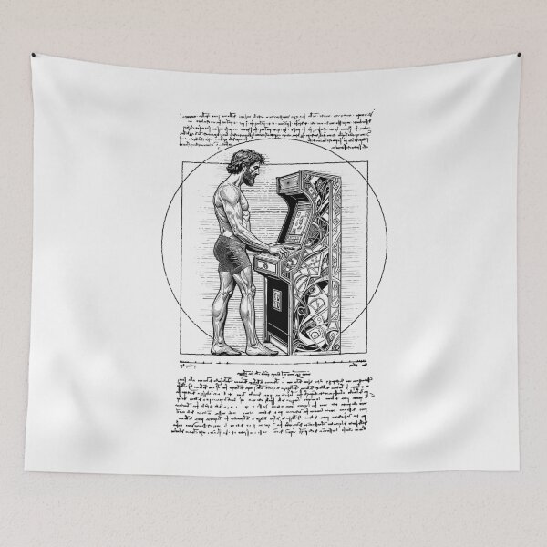 Item preview, Arcade Gamer Vitruvian Man Leonardo Da Vinci Vintage Game designed and sold by GrandeDuc.