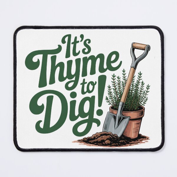 Item preview, Gardening Pun It's Thyme To Dig designed and sold by MadCatPrints.