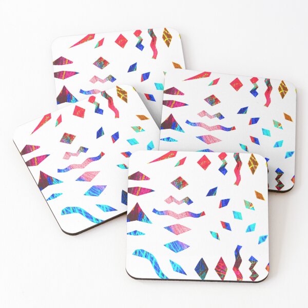 Item preview, Playful pattern of geometric shapes on white designed and sold by Vision Illustrated.