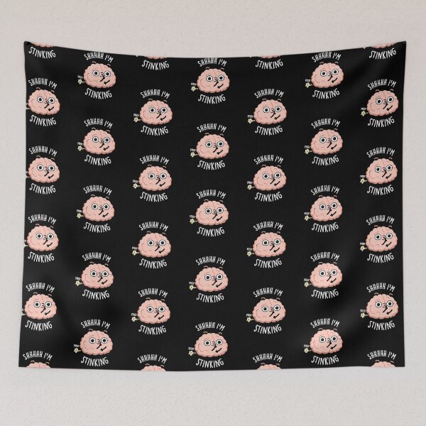 Item preview, Shhh I'm Stinking Funny Brain Fart Pun (Dark BG) designed and sold by punnybone.