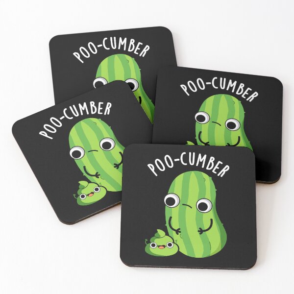 Item preview, Poo-cumber Funny Cucumber Pun (Dark BG) designed and sold by punnybone.