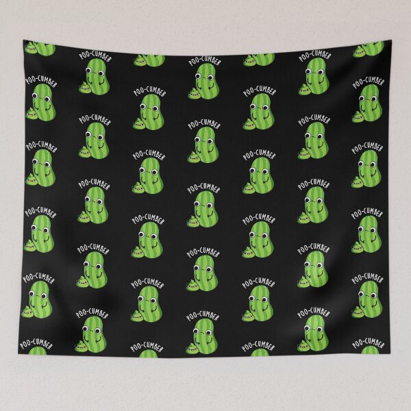 Item preview, Poo-cumber Funny Cucumber Pun (Dark BG) designed and sold by punnybone.