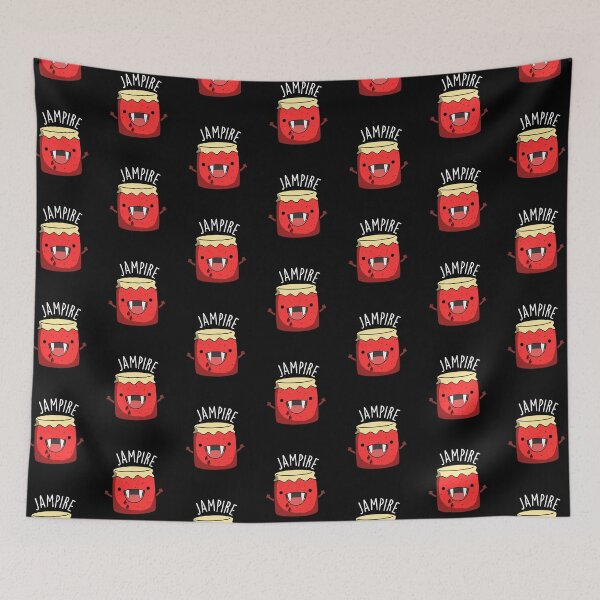 Item preview, Jam-pire Funny Vampire Jam Pun (Dark BG) designed and sold by punnybone.