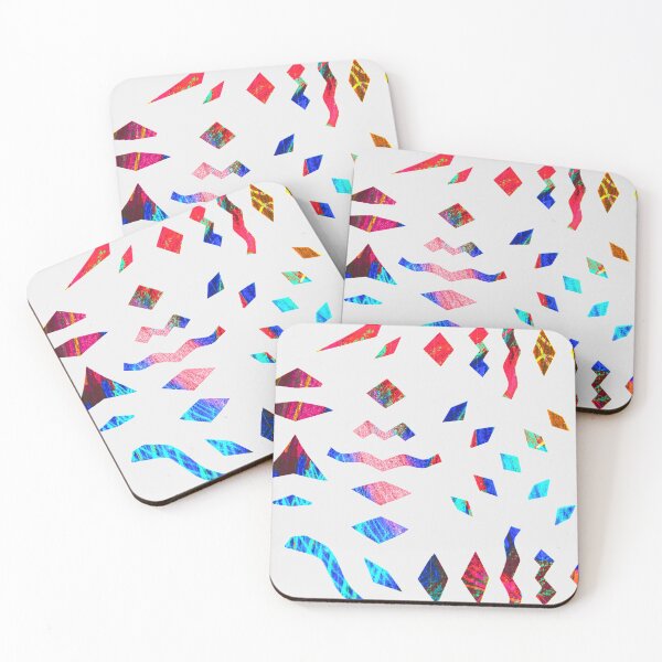 Item preview, Playful pattern of geometric shapes on light grey designed and sold by Vision Illustrated.