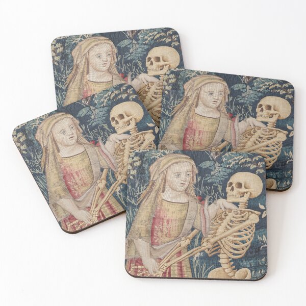 Item preview, Medieval tapestry art Maiden and Death designed and sold by Vintage Designs +.
