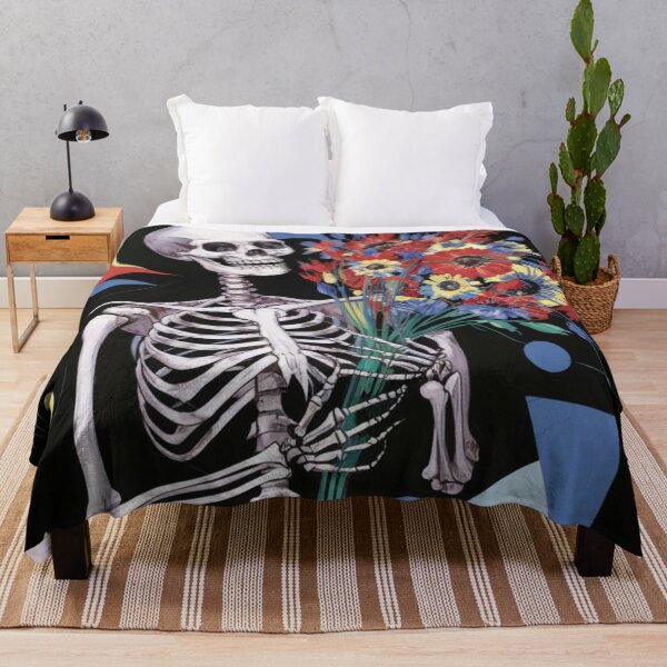 Item preview, Skeleton With a Bunch of Flowers designed and sold by whitecat23.