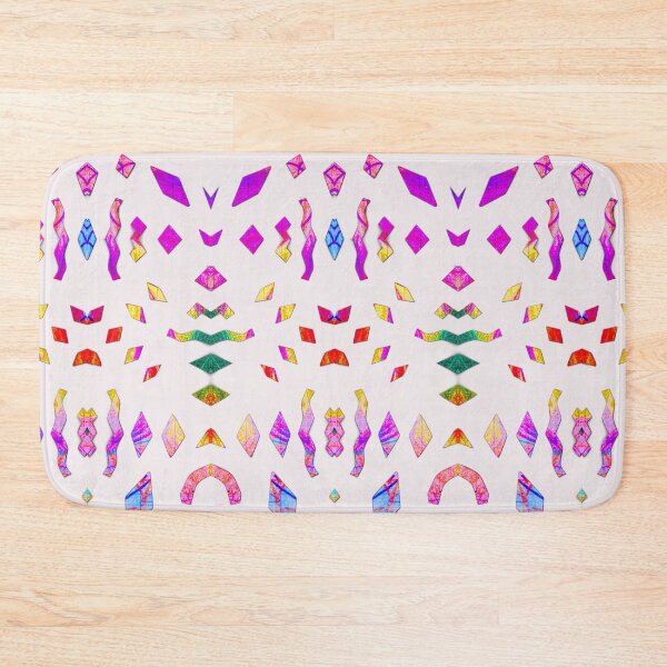 Item preview, Analogue paper cutting art played digitally - colourful & symmetrical on delicate pink-grey designed and sold by Vision Illustrated.
