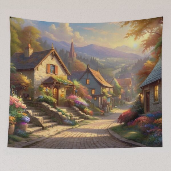 Item preview, Charming Village Street View designed and sold by BlareBlare.