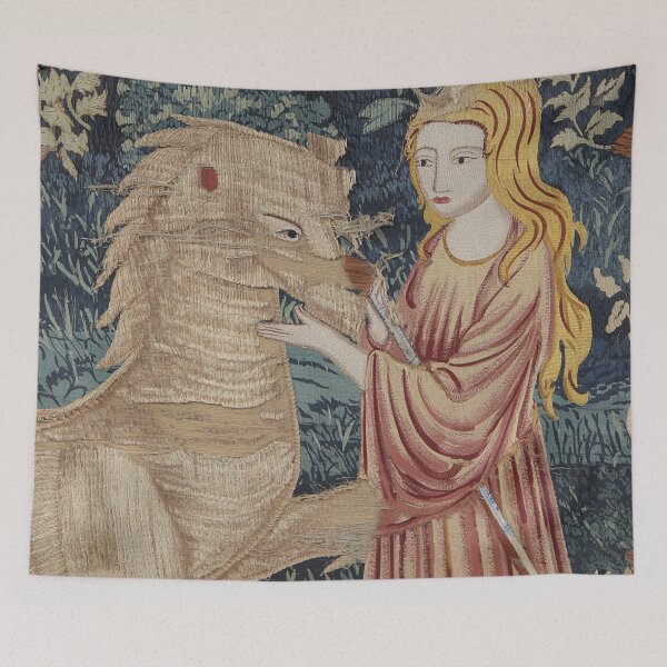 Item preview,  Medieval tapestry art Maiden and Chimera designed and sold by Vintage Designs +.