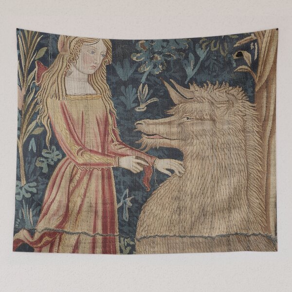 Item preview,  Medieval tapestry art Maiden and Chimera designed and sold by Vintage Designs +.