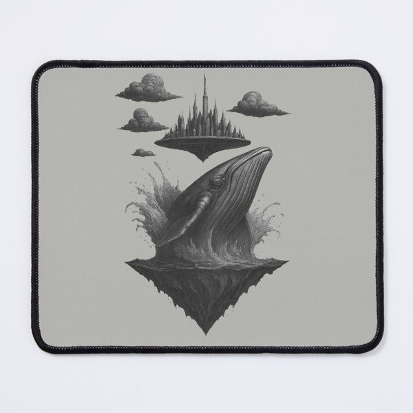 Item preview, Surreal Whale and Floating City Fantasy Art - Mystical Ocean Dream Design designed and sold by Shoot-The-Moon.
