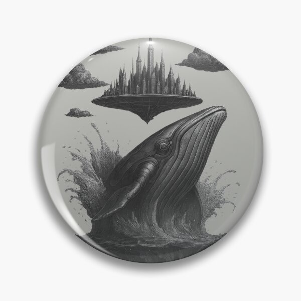 Item preview, Surreal Whale and Floating City Fantasy Art - Mystical Ocean Dream Design designed and sold by Shoot-The-Moon.