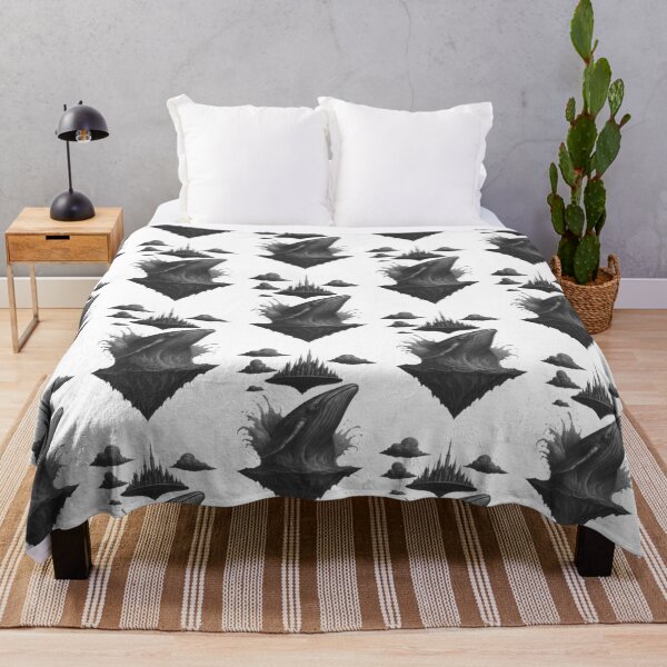 Item preview, Surreal Whale and Floating City Fantasy Art - Mystical Ocean Dream Design designed and sold by Shoot-The-Moon.