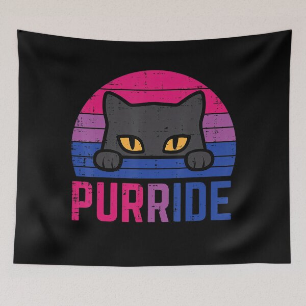 Item preview, Bisexual Cat Purride Retro Bi Pride Flag LGBTQ designed and sold by SpeedyPrints.