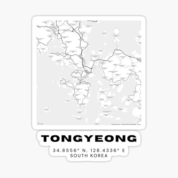 Item preview, Minimalist Tongyeong Map – Korea’s Coastal Port City in Line Art designed and sold by RM-Journey.