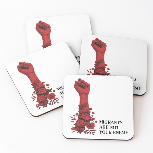 Item preview, Migrants Are Not Your Enemy – Pro Immigration Human Rights Quote designed and sold by RockFireMerch.