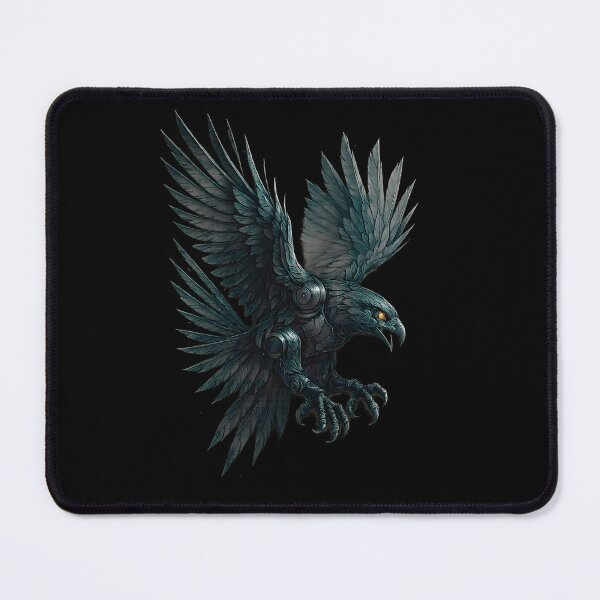Item preview, Cyberpunk Mechanical Raven - Futuristic Robotic Bird Fantasy Art designed and sold by Shoot-The-Moon.