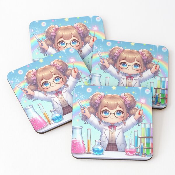 Item preview, Adorable Scientist with Rainbow Potions – Kawaii Chemistry Lab designed and sold by ashokreddy343.
