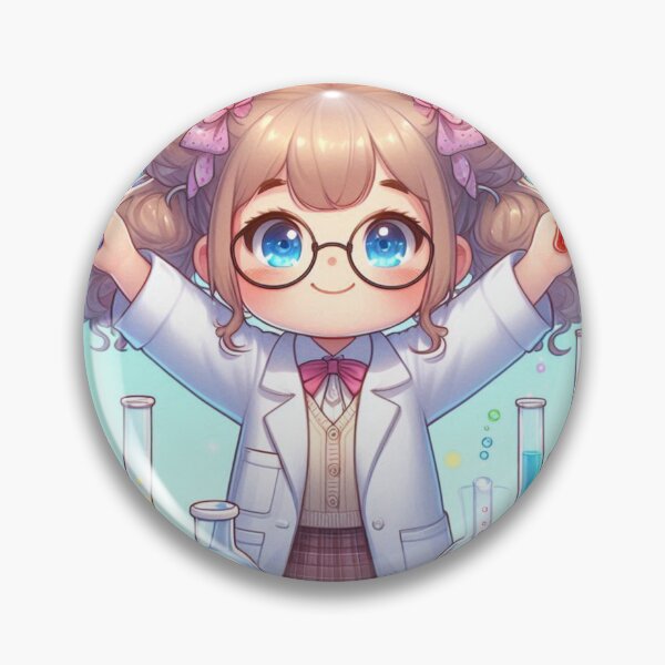Item preview, Adorable Scientist with Rainbow Potions – Kawaii Chemistry Lab designed and sold by ashokreddy343.