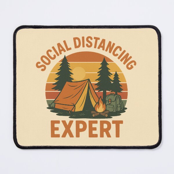 Item preview, Social Distancing Expert – Retro Camping Vibes designed and sold by Bramble99.